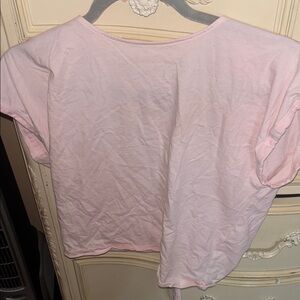 Aritzia Light Pink Tie-Front Top
